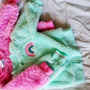 Wonder nation fuzzy zip up sweater